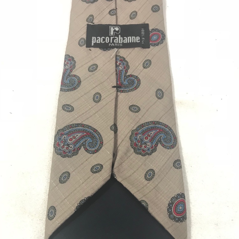 Paco Rabanne Tan Paisley Tie